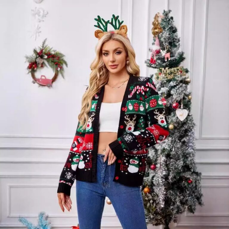 Lady's Christmas cardigan sweater manufacturer (5)