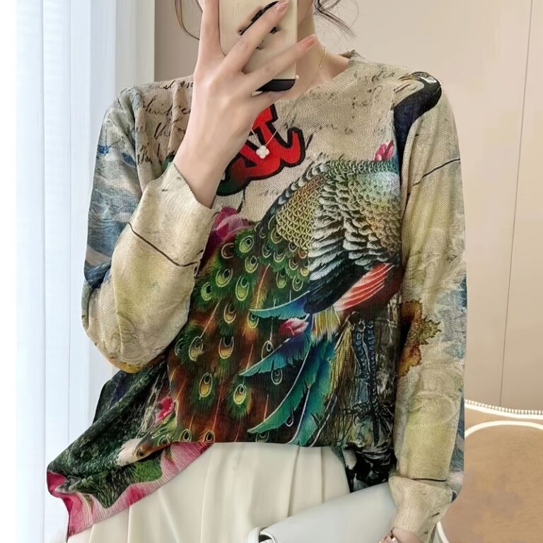 Women Peacock Print Sweater Manufacturers (11)