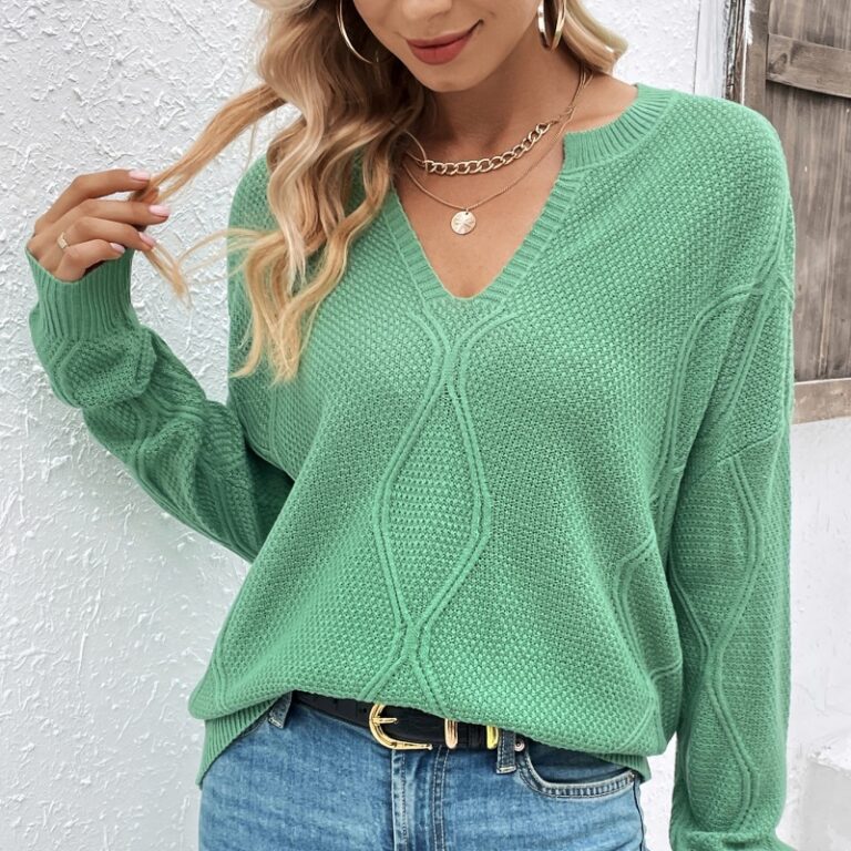 women's v neck pullover sweater (3)