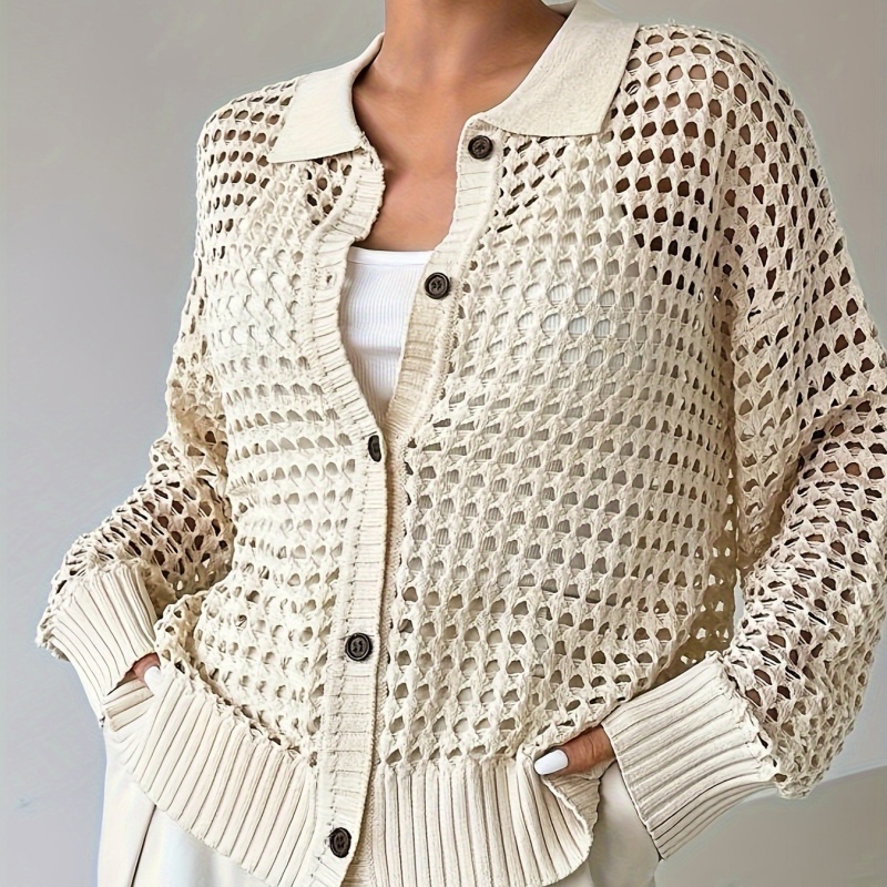 Women's Hollow Single Breasted Sweater Manufacturer (1)