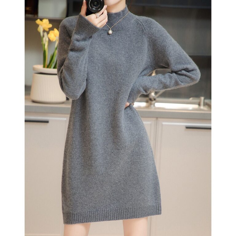 Half-high collar ladies dress sweater factory (4)