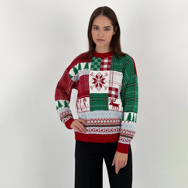 Knitted Jacquard Christmas Women's Sweater Manufacturer (3)
