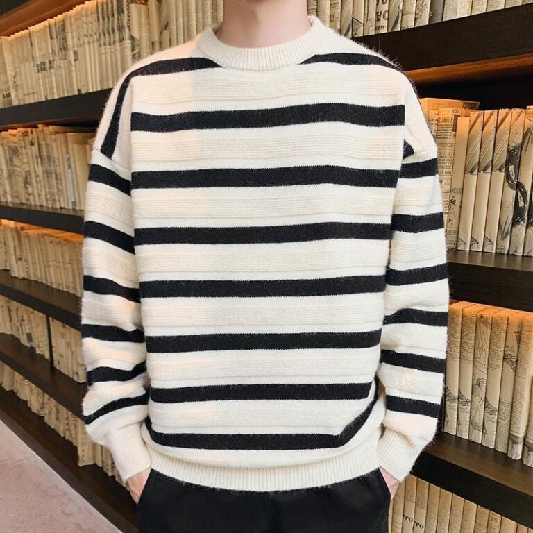 Striped pullover men's sweater manufacturer (2)