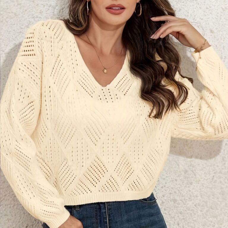 Фабрика за кухи дамски пуловери с V-образно деколте (3)